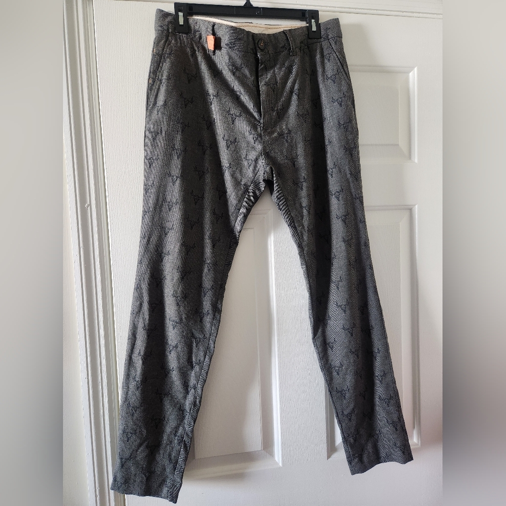 Zara Men's Gray Patterned Chinos